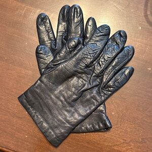 Charter Club Women's Black Leather Gloves